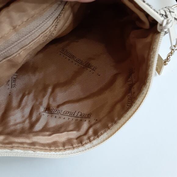 Whiting & Davis Vintage White Pearl Crystal Evening Bag Chainmail Crossbody Bag - Picture 9 of 16